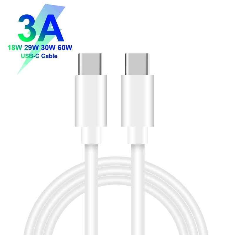 Uniqbuy For PD30W USB-C / Type-C + 8 Pin + USB Charger with Double Headed Type-C Data Cable(EU Plug)