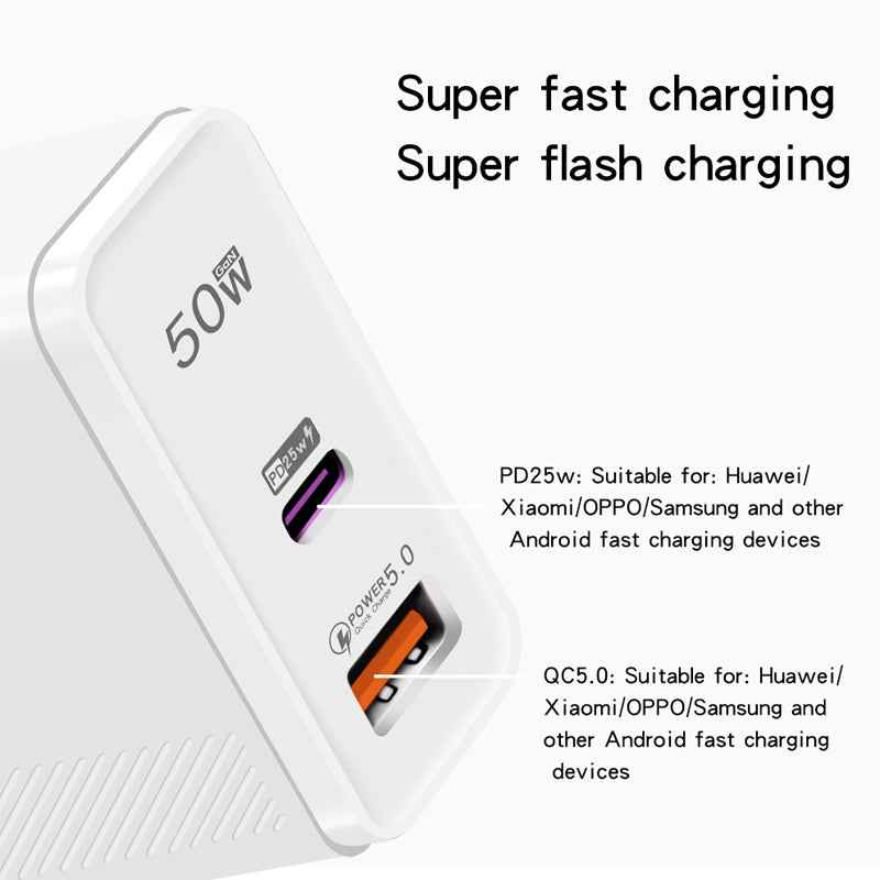 Uniqbuy For QC5.0 USB / PD25W Type-C Super Fast Charging Full Protocol Phone Charger, UK Plug(Black)