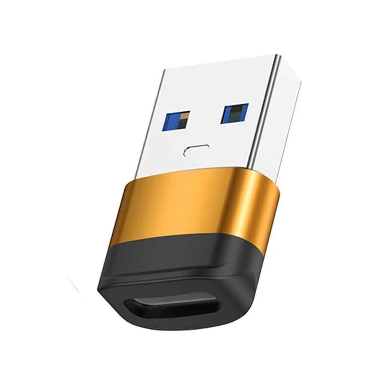 Uniqbuy For USB3.0 Male to USB-C / Type-C Female OTG Adapter 5Gbps Transmission(Gold)