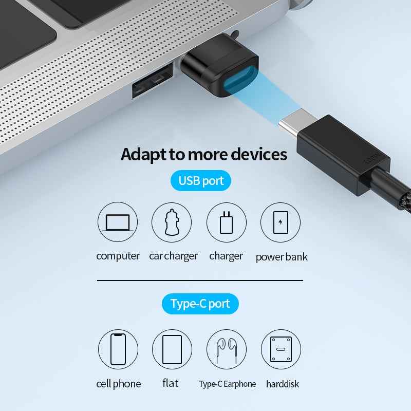 Uniqbuy For USB3.0 Male to USB-C / Type-C Female OTG Adapter 5Gbps Transmission(Blue)
