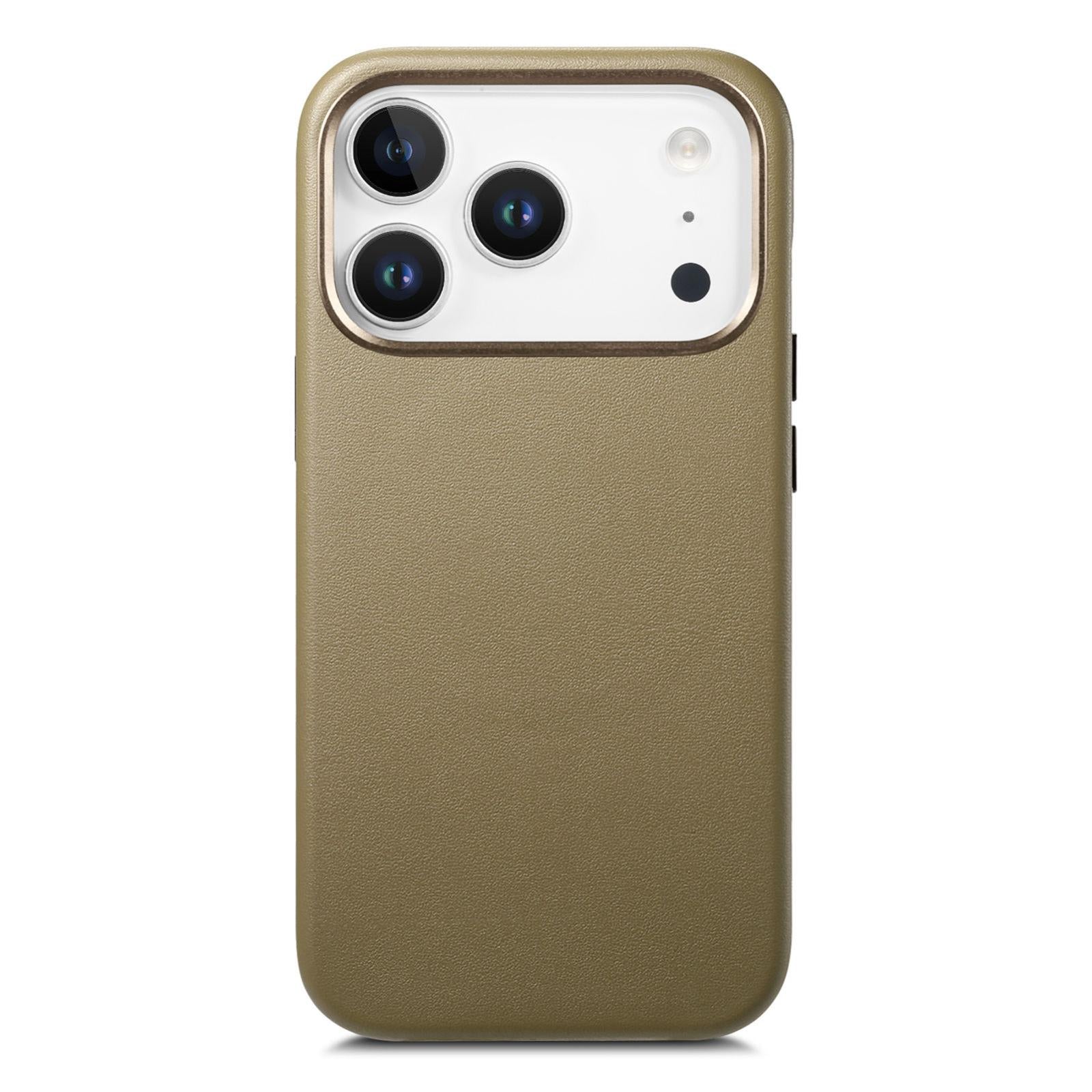 Compatible with iPhone 18 Pro Electroplated Metal Button MagSafe Phone Case - Green