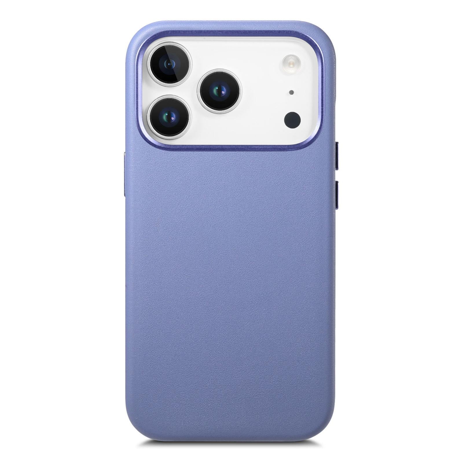 Compatible with iPhone 18 Pro Electroplated Metal Button MagSafe Phone Case - Blue