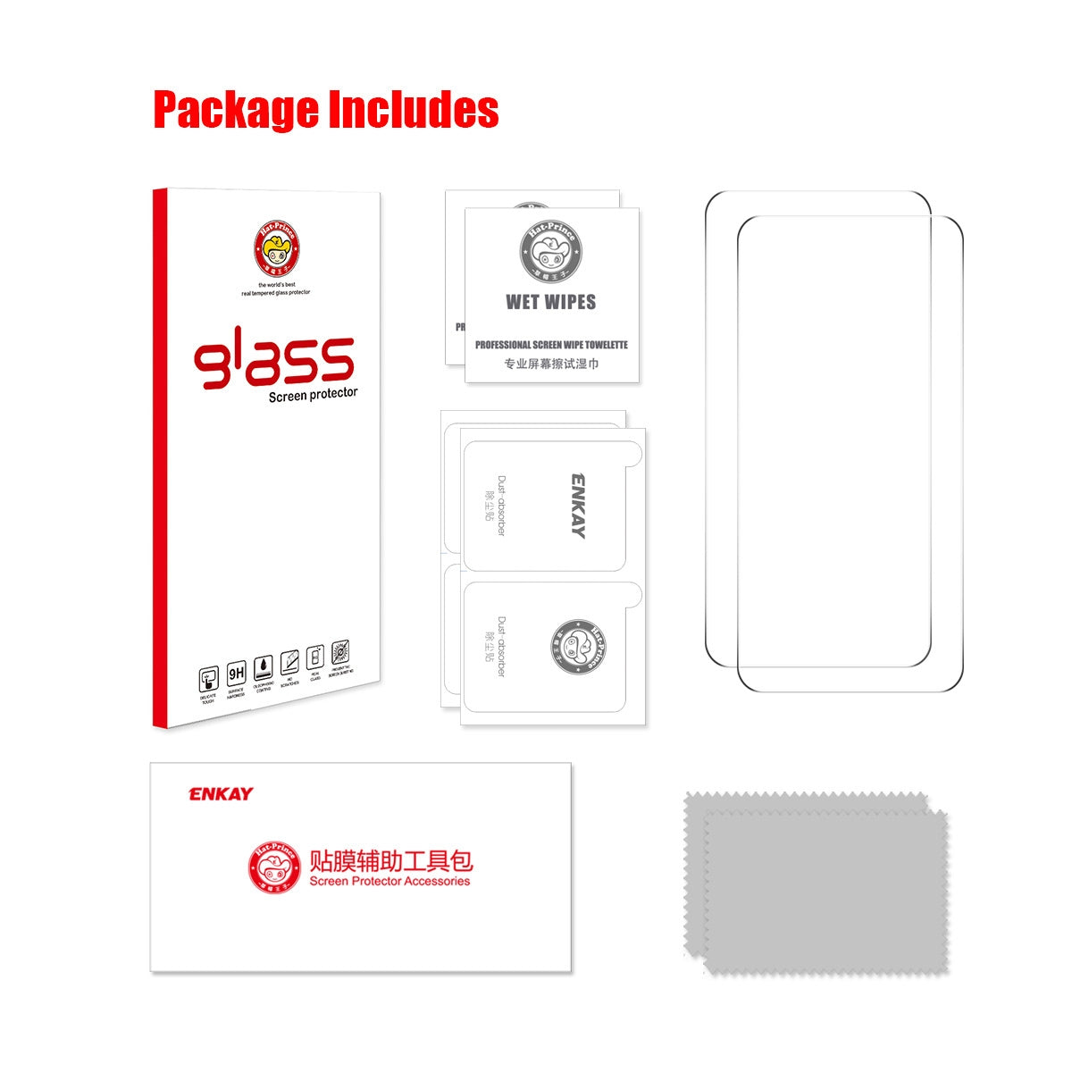 For Xiaomi 15 2pcs ENKAY 0.18mm High Aluminum-silicon Tempered Glass Film, Support Ultrasonic Fingerprint Unclock