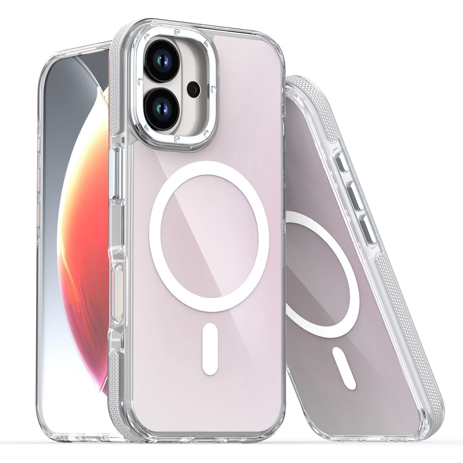 Compatible with iPhone 18 Dual-Color Gradient Discolor MagSafe Phone Case - White