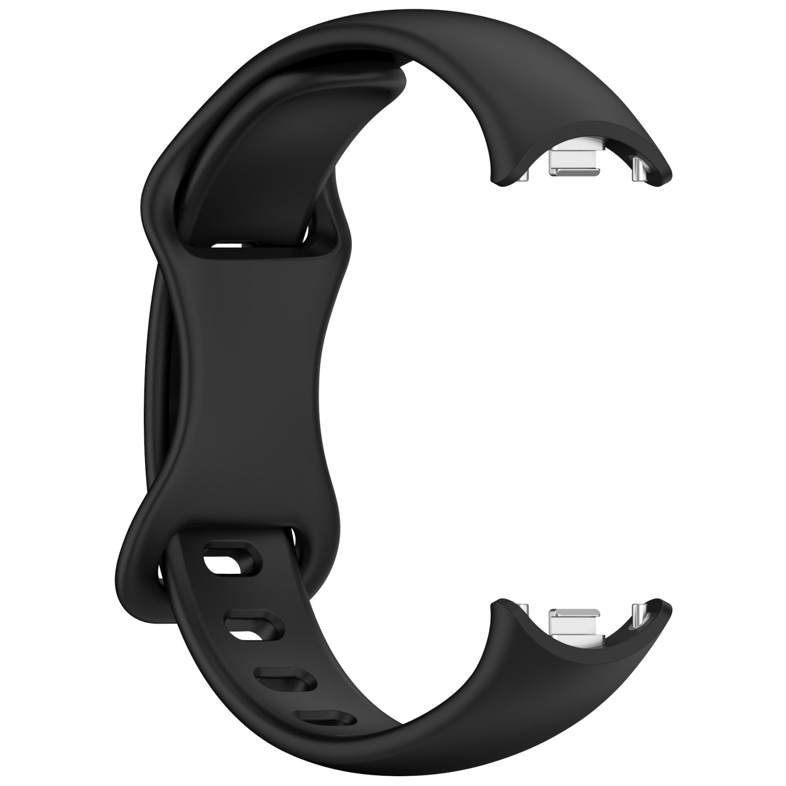 For Xiaomi Smart Band 10 / 9 / 8 Splayed Tail Reverse Buckle Silicone Watch Band(Black)