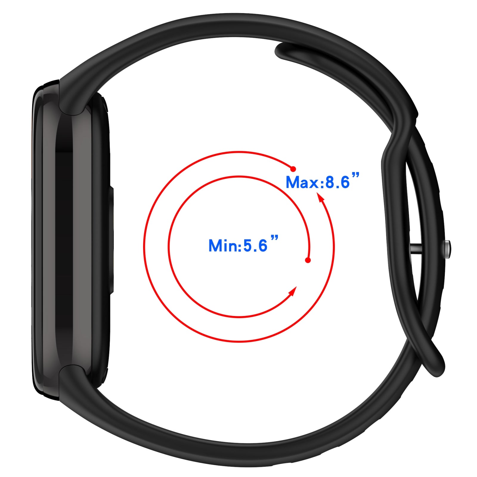 For Xiaomi Smart Band 10 / 9 / 8 Splayed Tail Reverse Buckle Silicone Watch Band(Black)