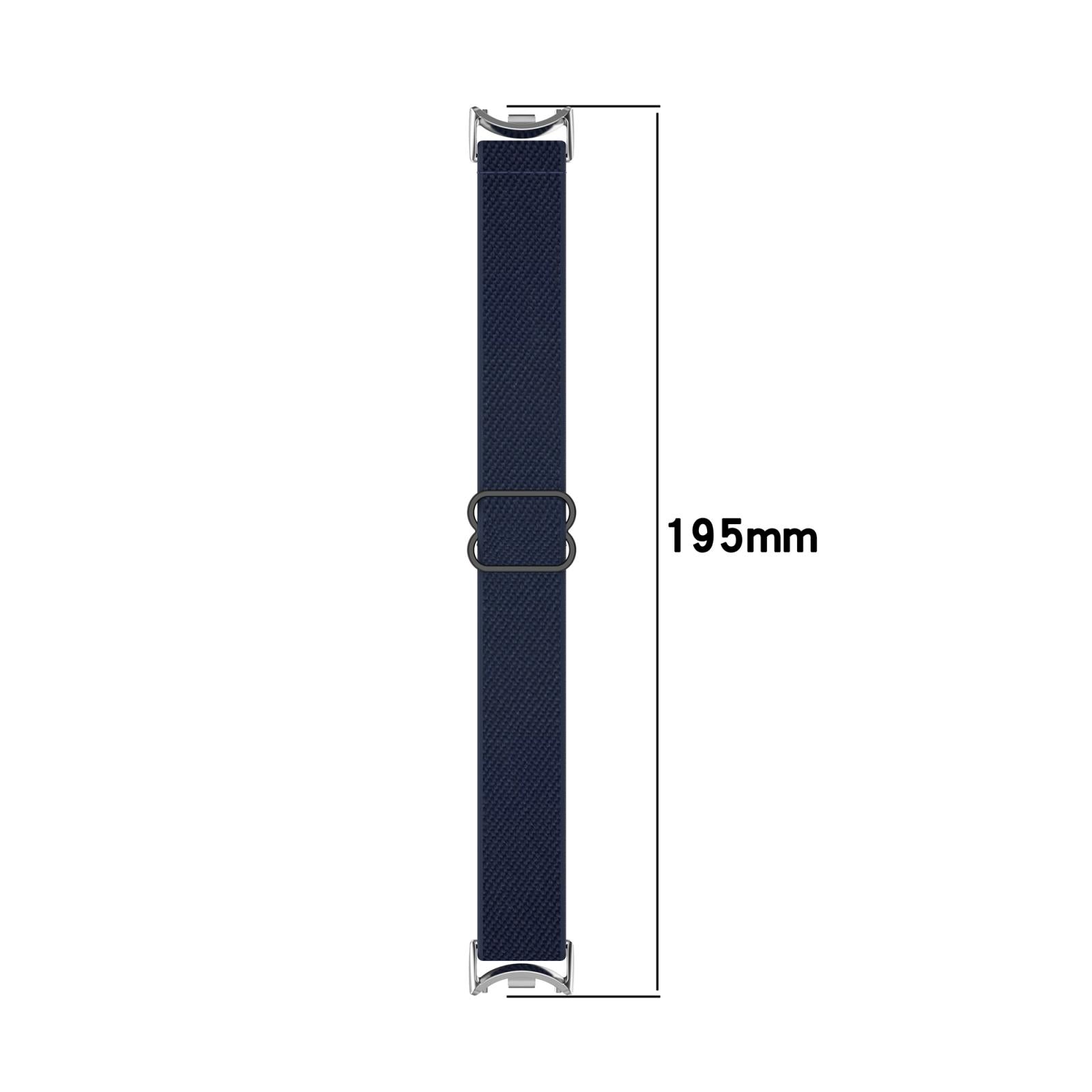 For Xiaomi Smart Band 10 / 9 / 8 Slide Buckle Nylon Elastic Braided Watch Band(Blue)