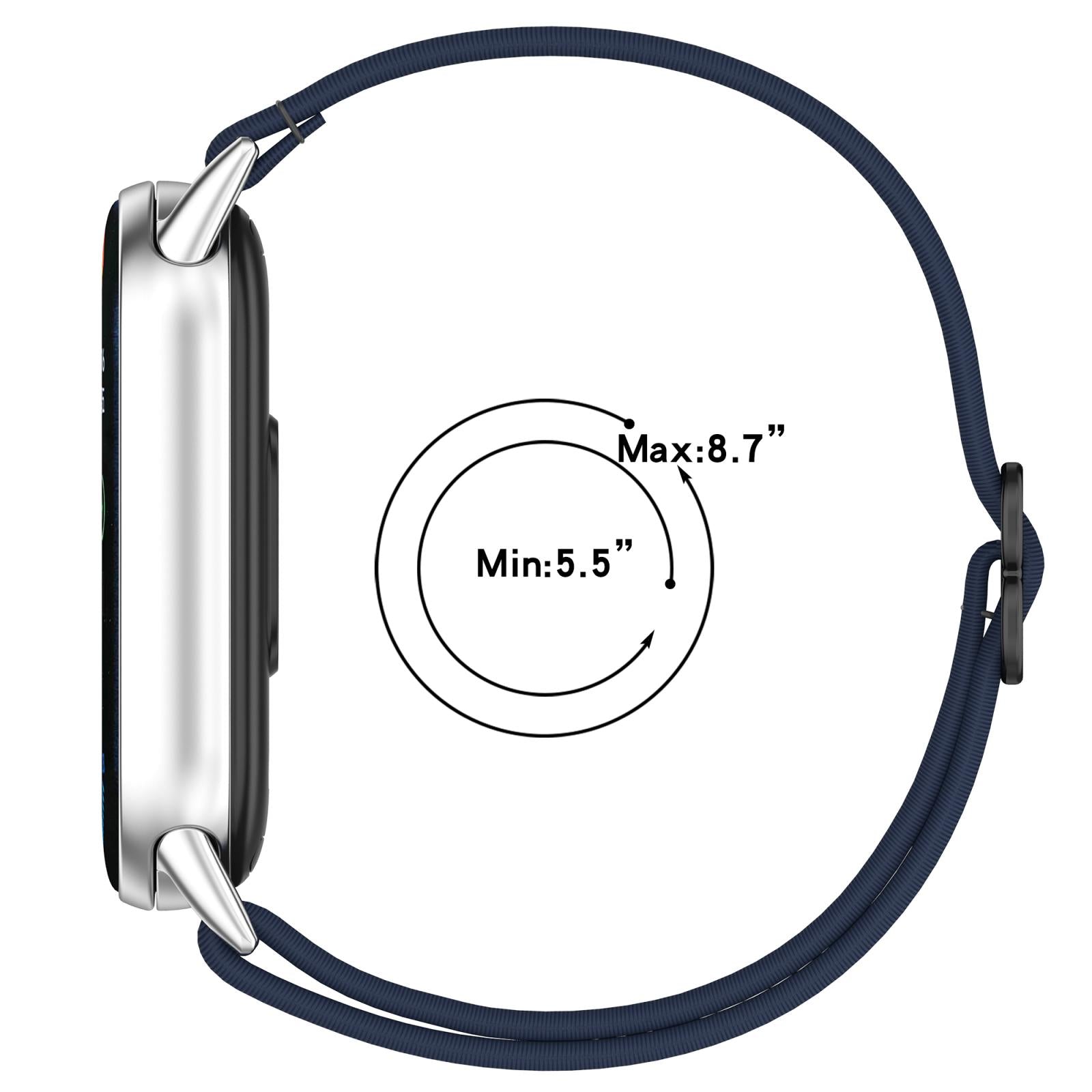 For Xiaomi Smart Band 10 / 9 / 8 Slide Buckle Nylon Elastic Braided Watch Band(Blue)