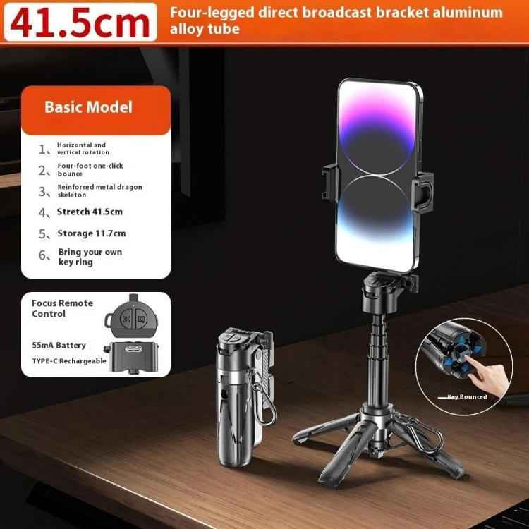 P15T Mini Portable Selfie Stick Photography Bluetooth Phone Stand Tripod(Black)