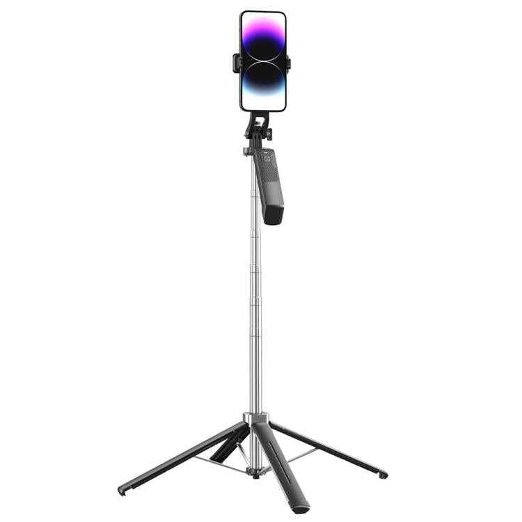 P18 Portable Travel Selfie Stick Retractable Anti-Shake Gimbal Phone Holder(Black)