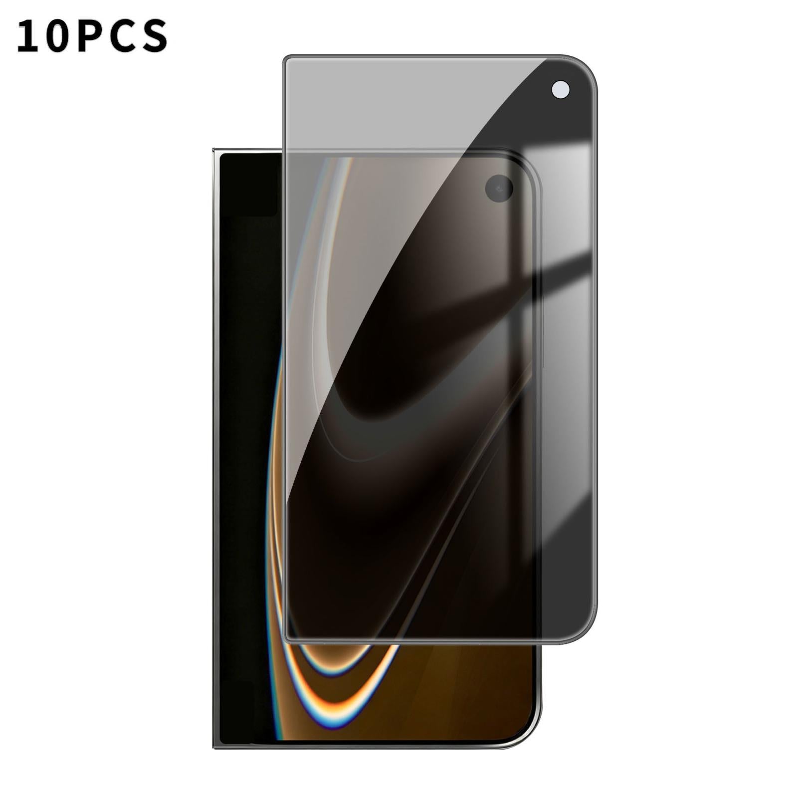 Compatible with iPhone Duo Outer Screen 10pcs Kalebol High-Aluminum Screen-Printed Full-Coverage Black-Border Privacy Tempered Glass Film