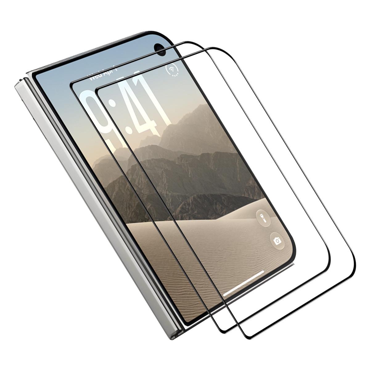 Compatible with iPhone Duo Outer Screen 2 PCS&Pack ENKAY Thickened Glue No White Edge High Aluminum-silicon Tempered Glass Film