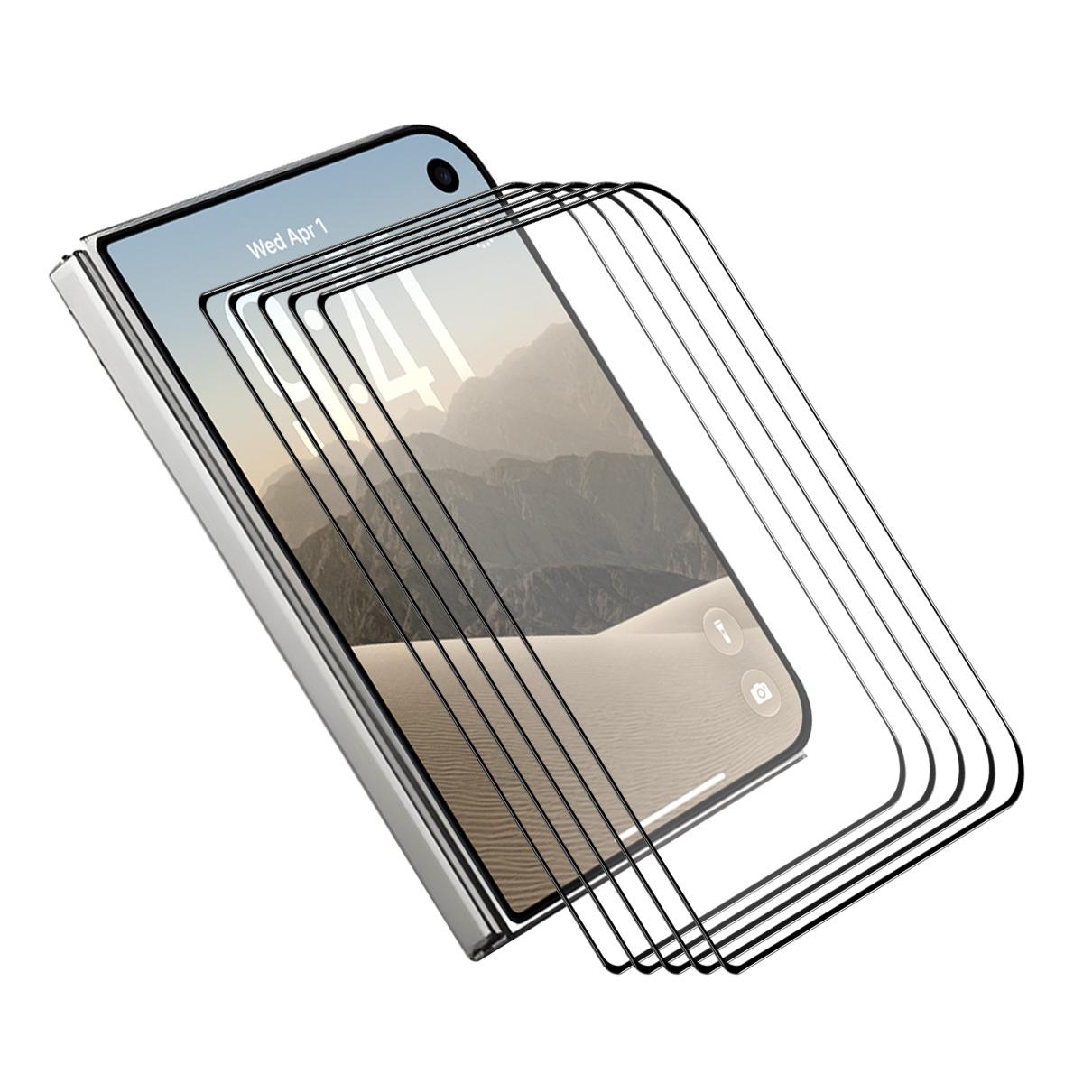 Compatible with iPhone Duo Outer Screen 5 PCS&Pack ENKAY Thickened Glue No White Edge High Aluminum-silicon Tempered Glass Film