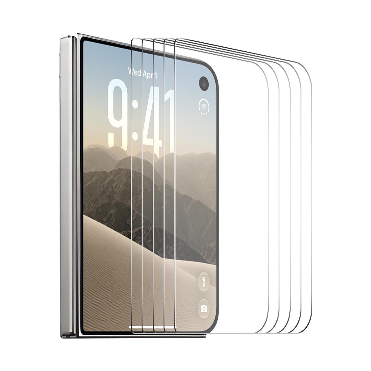Compatible with iPhone Duo Outer Screen 5 PCS&Pack ENKAY Thickened Glue No White Edge 9H Big Arc Edge High Aluminum-silicon Tempered Glass Film