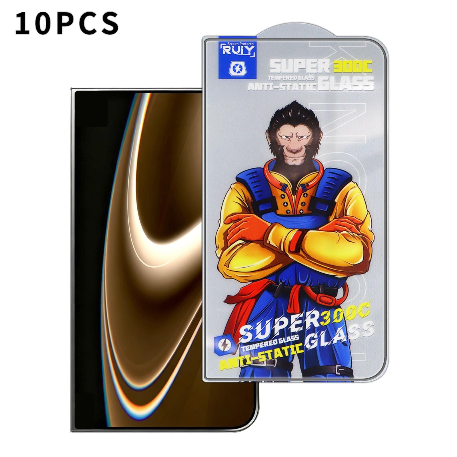 Compatible with iPhone Duo Outer Screen 10pcs Armor 300C Ultra-Curved Anti-Static Anti-Dust Silk-Screened HD Tempered Glass Film