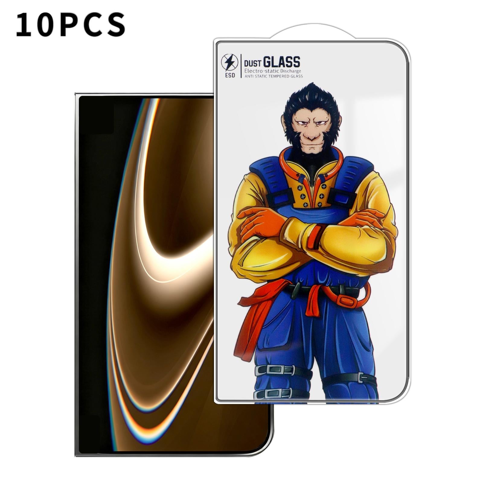 Compatible with iPhone Duo Outer Screen 10pcs Armor Super-Strong 3D Curved 120C Anti-Static High-Aluminum Screen-Printed HD Tempered Glass Film