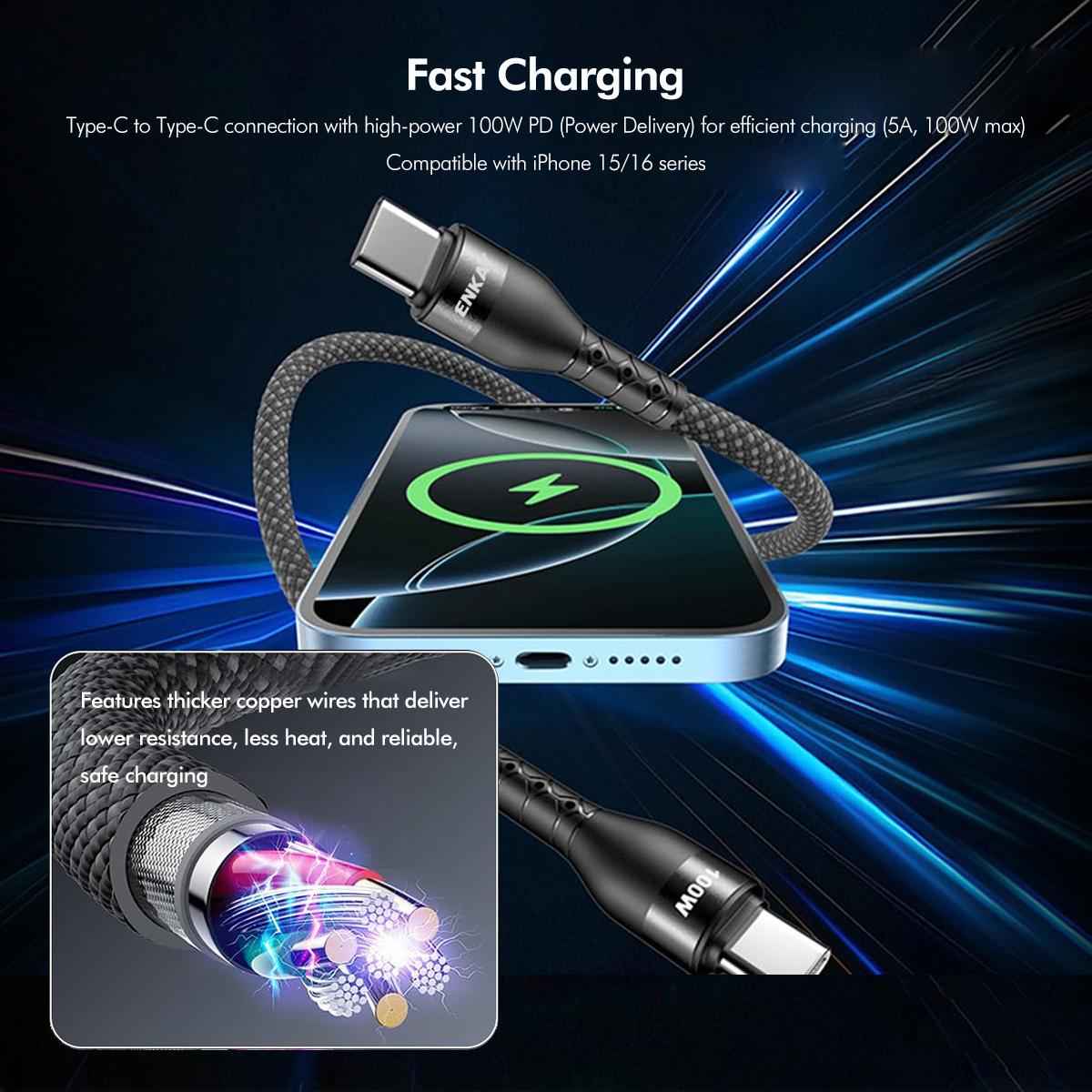 Uniqbuy For PD100W Type-C to Type-C Magnetic Self-Coiling Braided Charging Data Cable, Length:1m(Pink)
