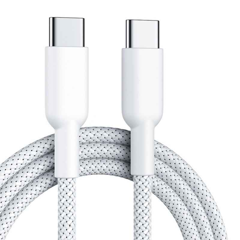 Uniqbuy For ENK-CB182 PD60W Type-C to Type-C Nylon Braided Charging Data Cable, Length:3m(White)