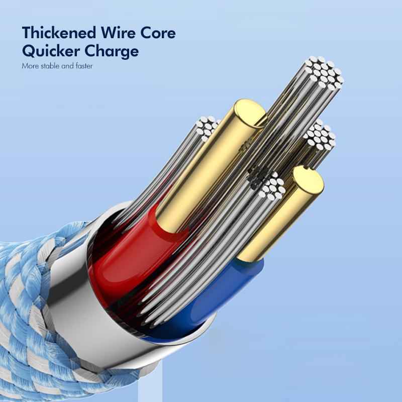 Uniqbuy For ENK-CB182 PD60W Type-C to Type-C Nylon Braided Charging Data Cable, Length:3m(White)