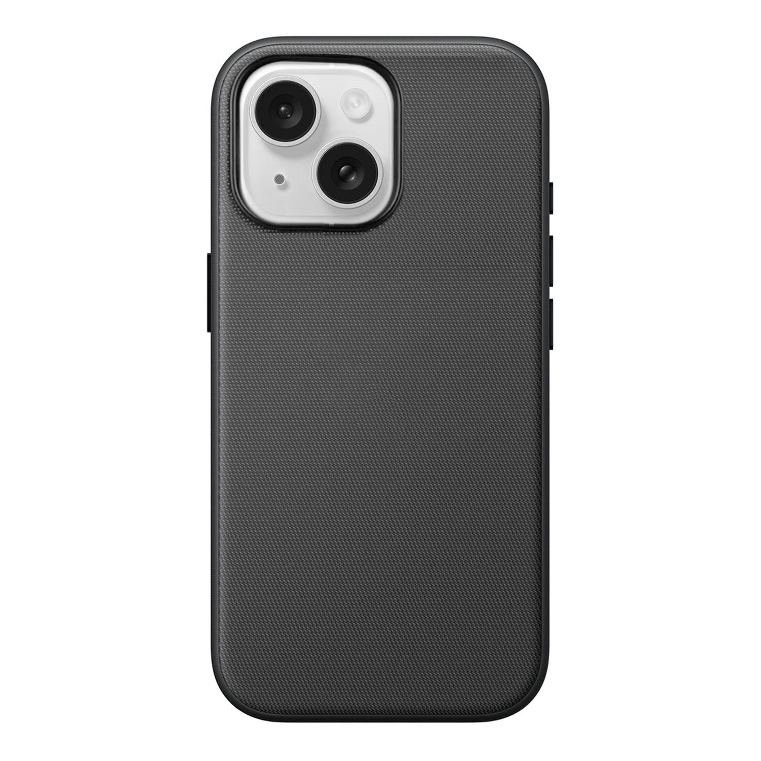 Compatible with iPhone 18 Pro Official Tech Fabric Texture Side-Adhesive TPU Magnetic Phone Case with Camera Button - Black