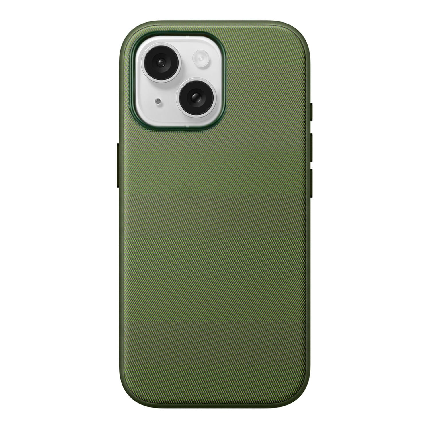 Compatible with iPhone 18 Pro Official Tech Fabric Texture Side-Adhesive TPU Magnetic Phone Case with Camera Button - Green
