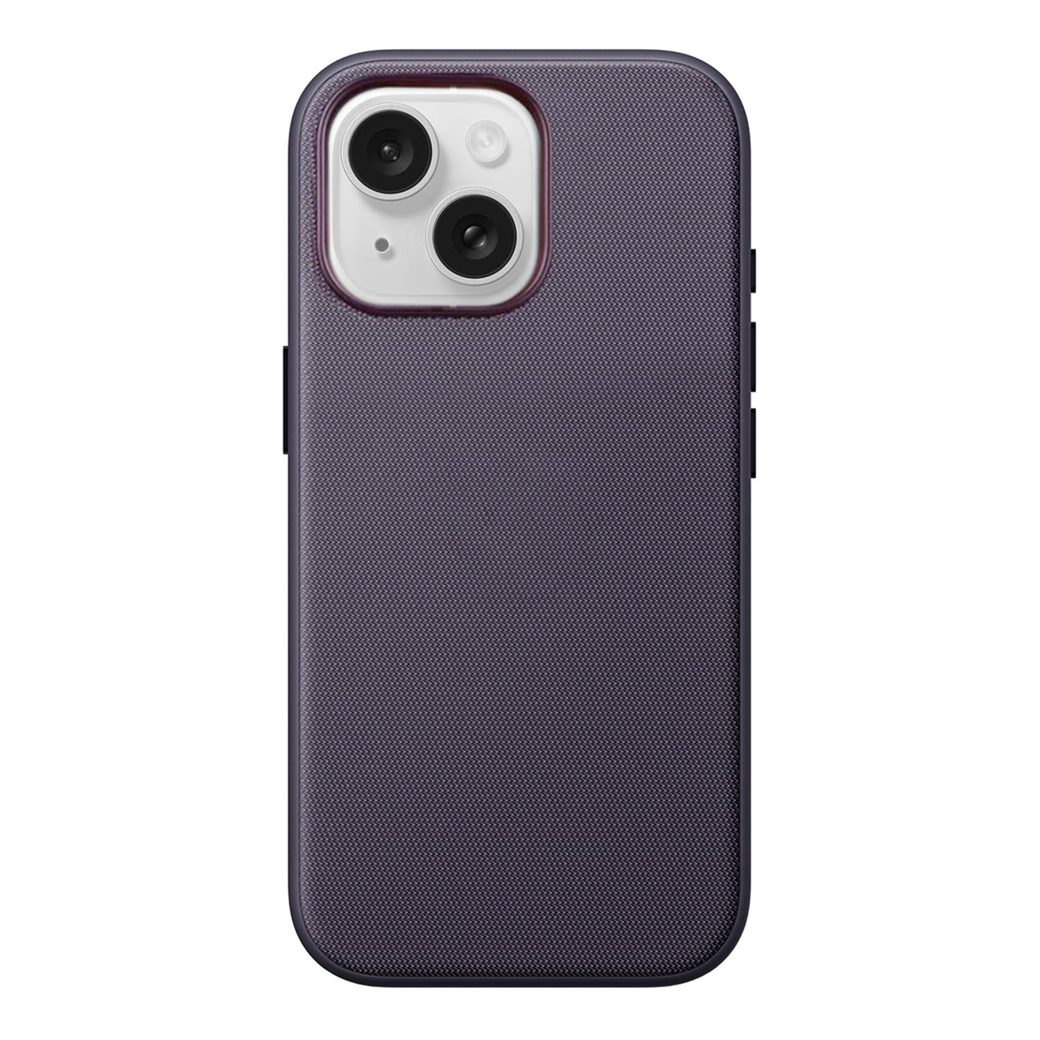 Compatible with iPhone 18 Pro Official Tech Fabric Texture Side-Adhesive TPU Magnetic Phone Case with Camera Button - Purple