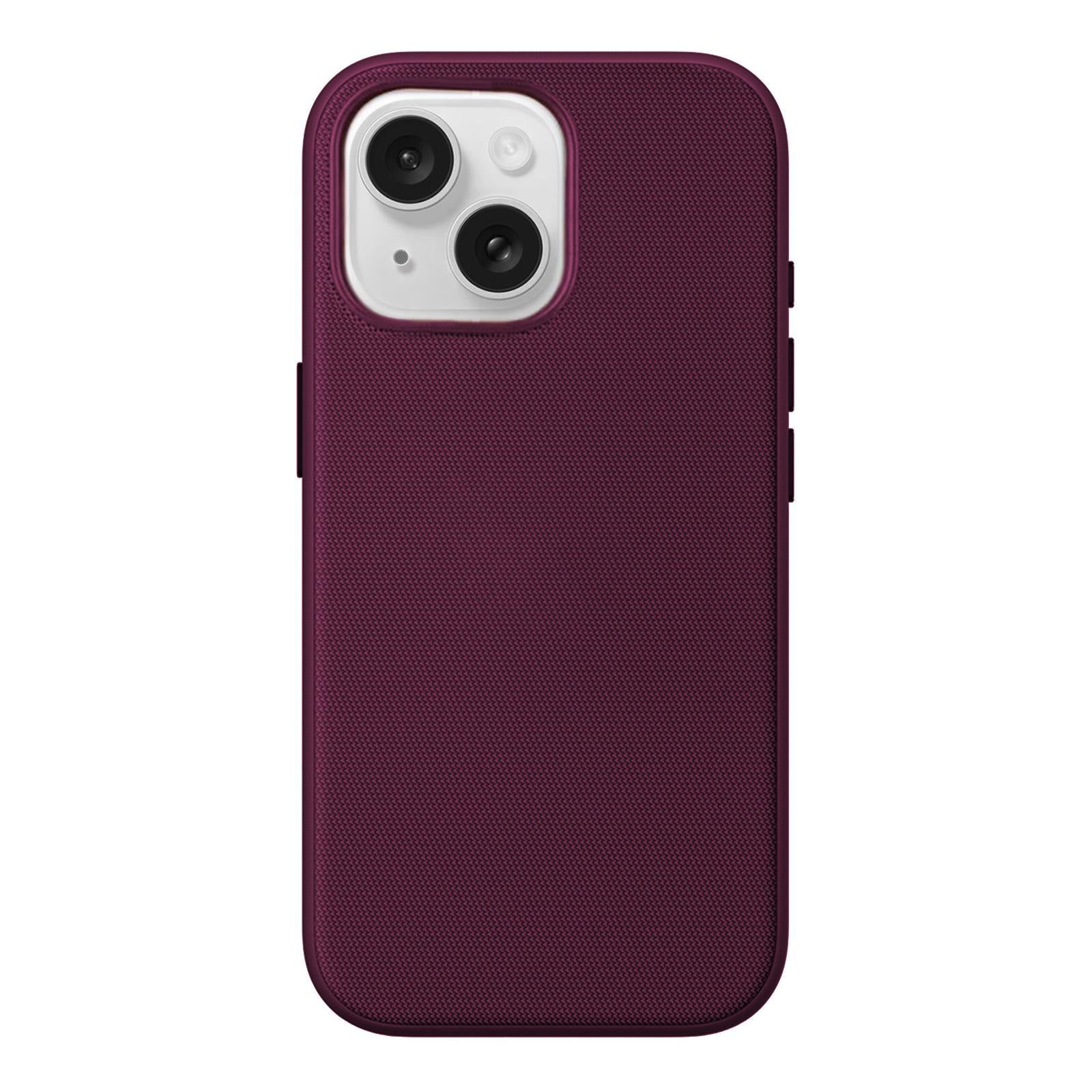 Compatible with iPhone 18 Pro Official Tech Fabric Texture Side-Adhesive TPU Magnetic Phone Case with Camera Button - Cherry Red