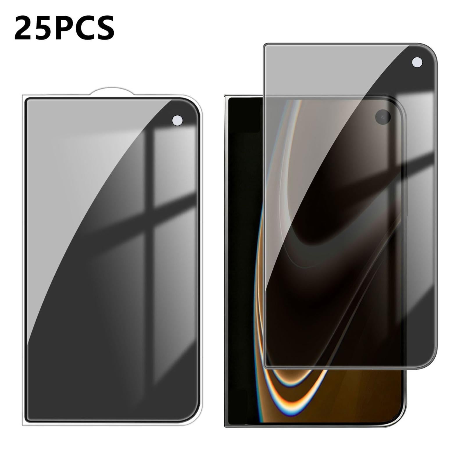 Compatible with iPhone Duo Outer Screen 25pcs High-Aluminum Full-Coverage Anti-Fingerprint Screen-Printed Privacy Tempered Glass Film