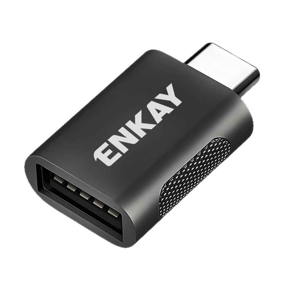 Uniqbuy For ENK-AT131 10Gbps Female USB 3.2 A to Male USB C Data Adapter Zinc Alloy Converter(Black)