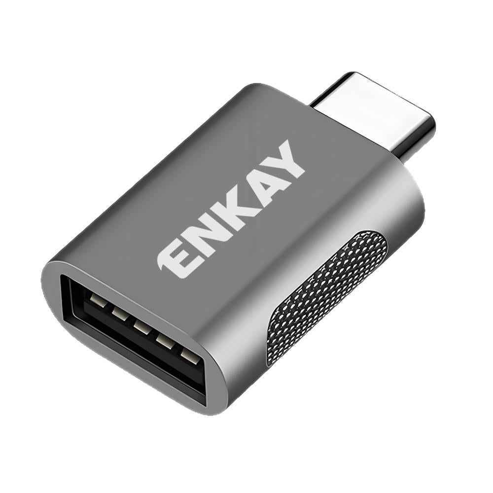 Uniqbuy For ENK-AT131 10Gbps Female USB 3.2 A to Male USB C Data Adapter Zinc Alloy Converter(Gunmetal Gray)
