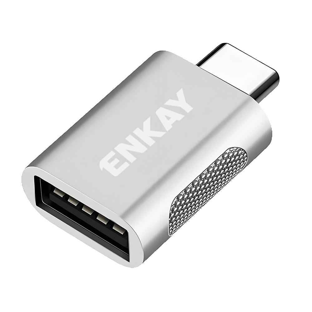Uniqbuy For ENK-AT131 10Gbps Female USB 3.2 A to Male USB C Data Adapter Zinc Alloy Converter(Silver)
