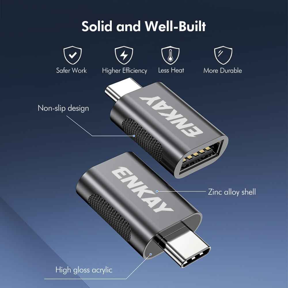 Uniqbuy For ENK-AT131 10Gbps Female USB 3.2 A to Male USB C Data Adapter Zinc Alloy Converter(Pink)