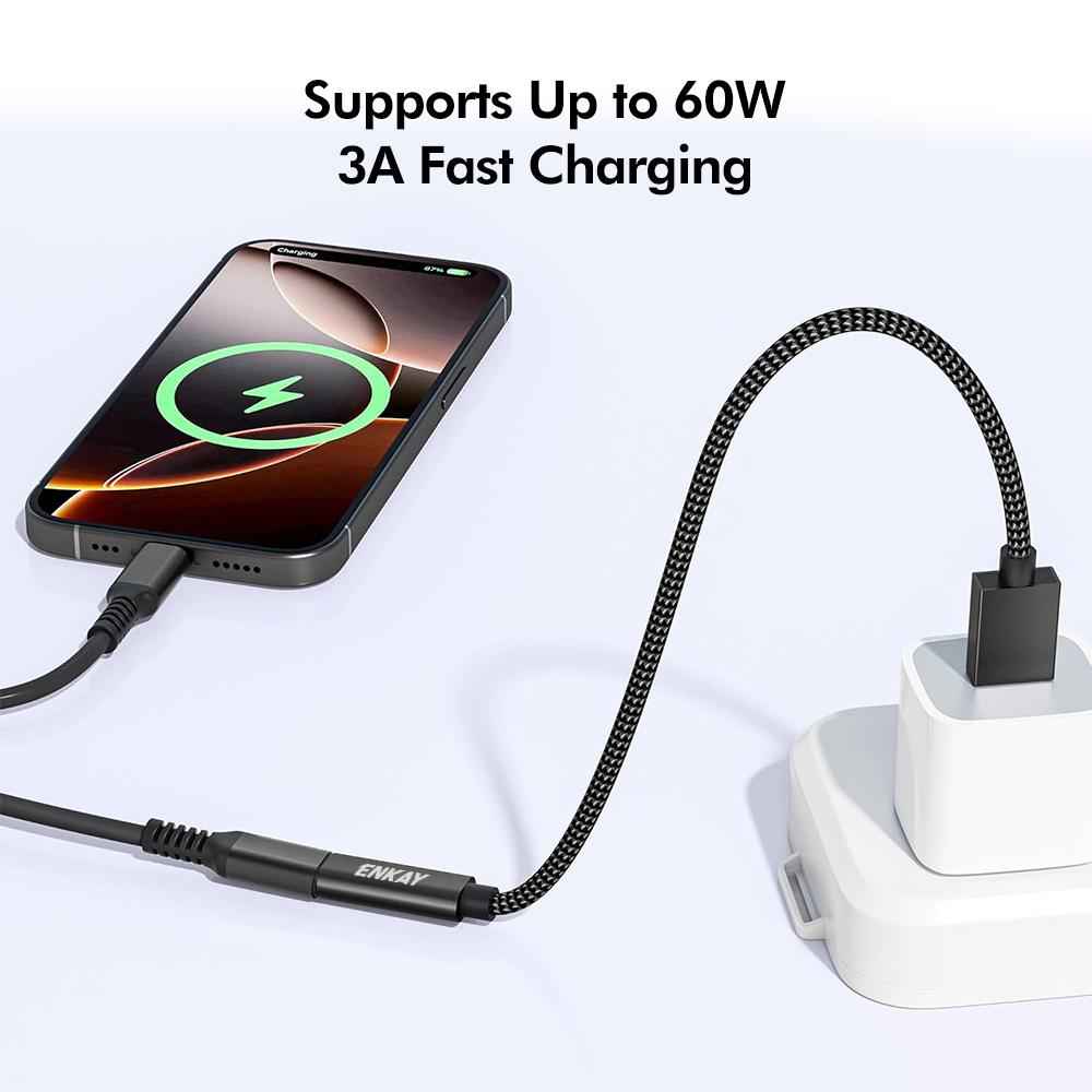 Uniqbuy For ENK-AT136 10Gbps Female Type-C to Male USB 3.2 A Data Adapter 60W Fast Charging Cable, Length:15cm