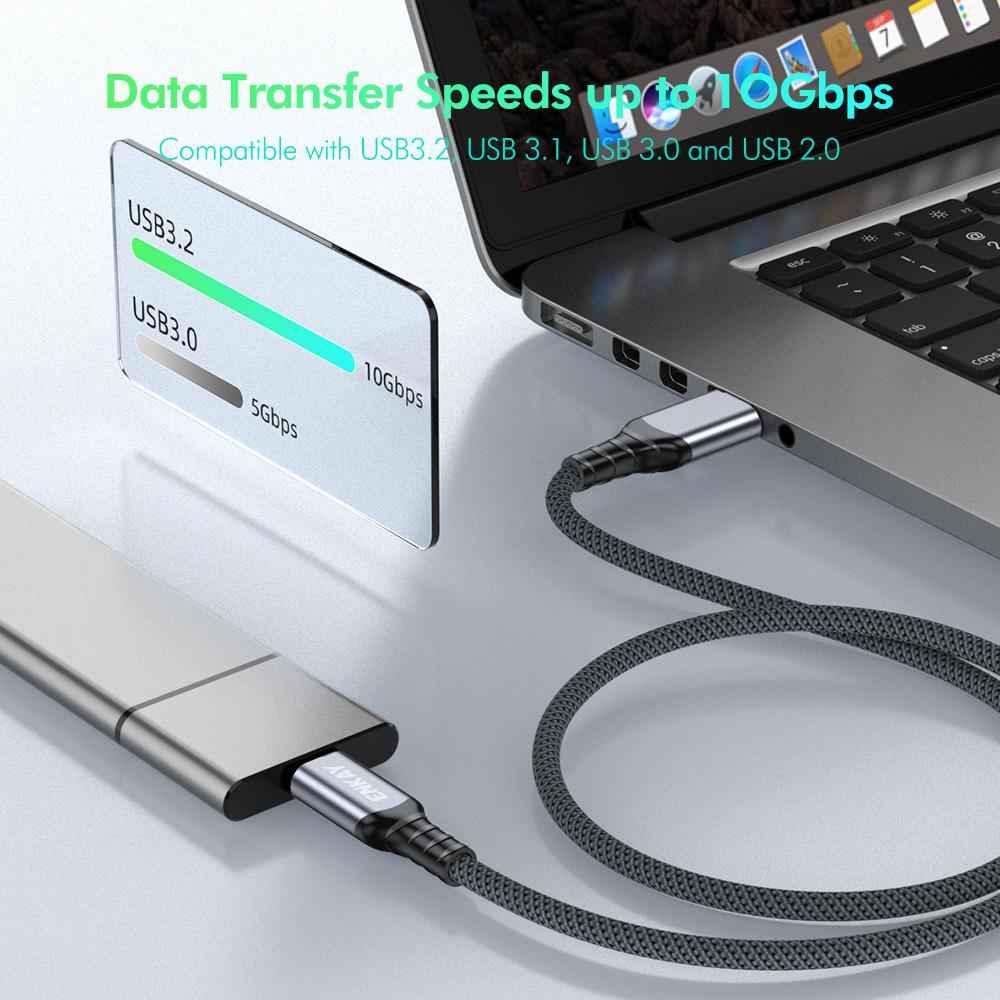 Uniqbuy For ENK-CB188 USB 3.2 to Type-C 60W Fast Charging Cable 10Gbps Super Speed Data Transfer, Length:2m