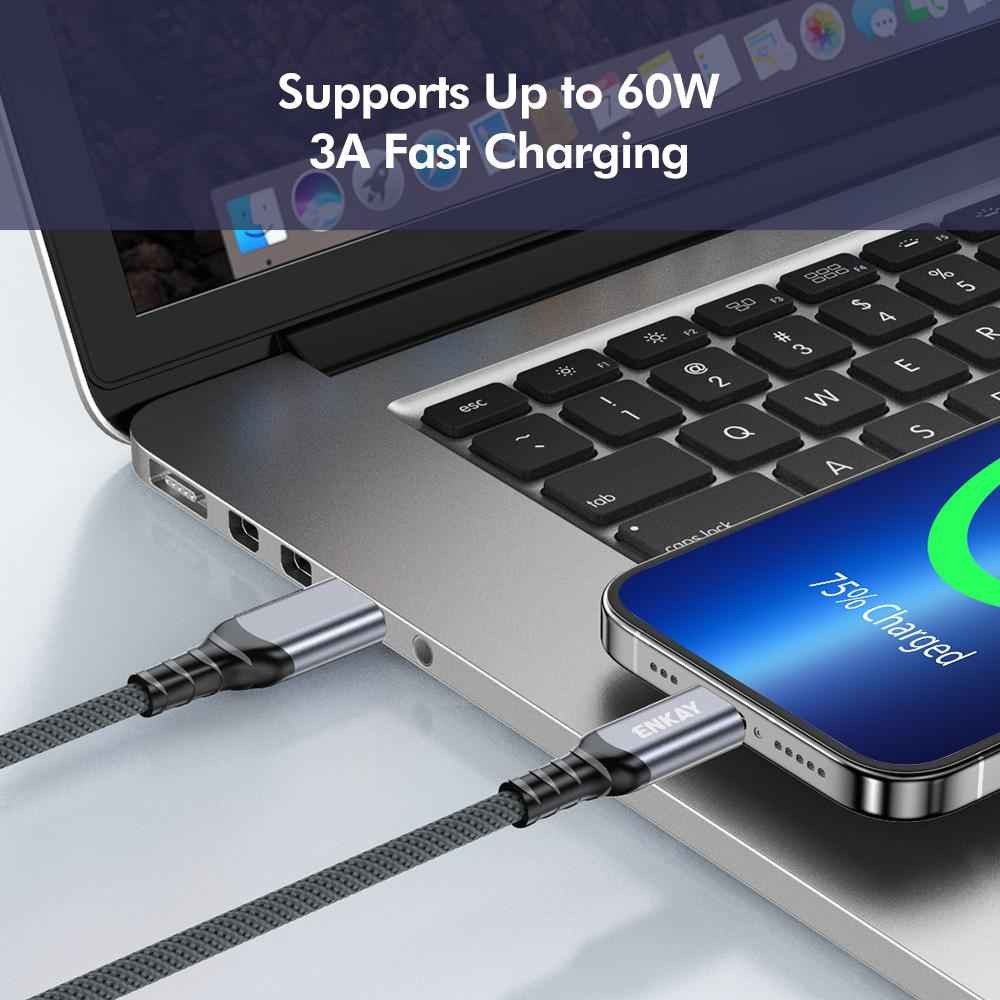 Uniqbuy For ENK-CB188 USB 3.2 to Type-C 60W Fast Charging Cable 10Gbps Super Speed Data Transfer, Length:1m