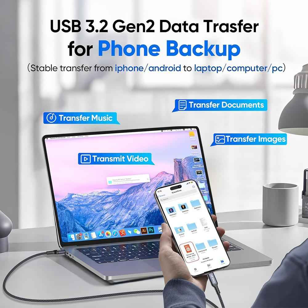 Uniqbuy For ENK-CB188 USB 3.2 to Type-C 60W Fast Charging Cable 10Gbps Super Speed Data Transfer, Length:1m