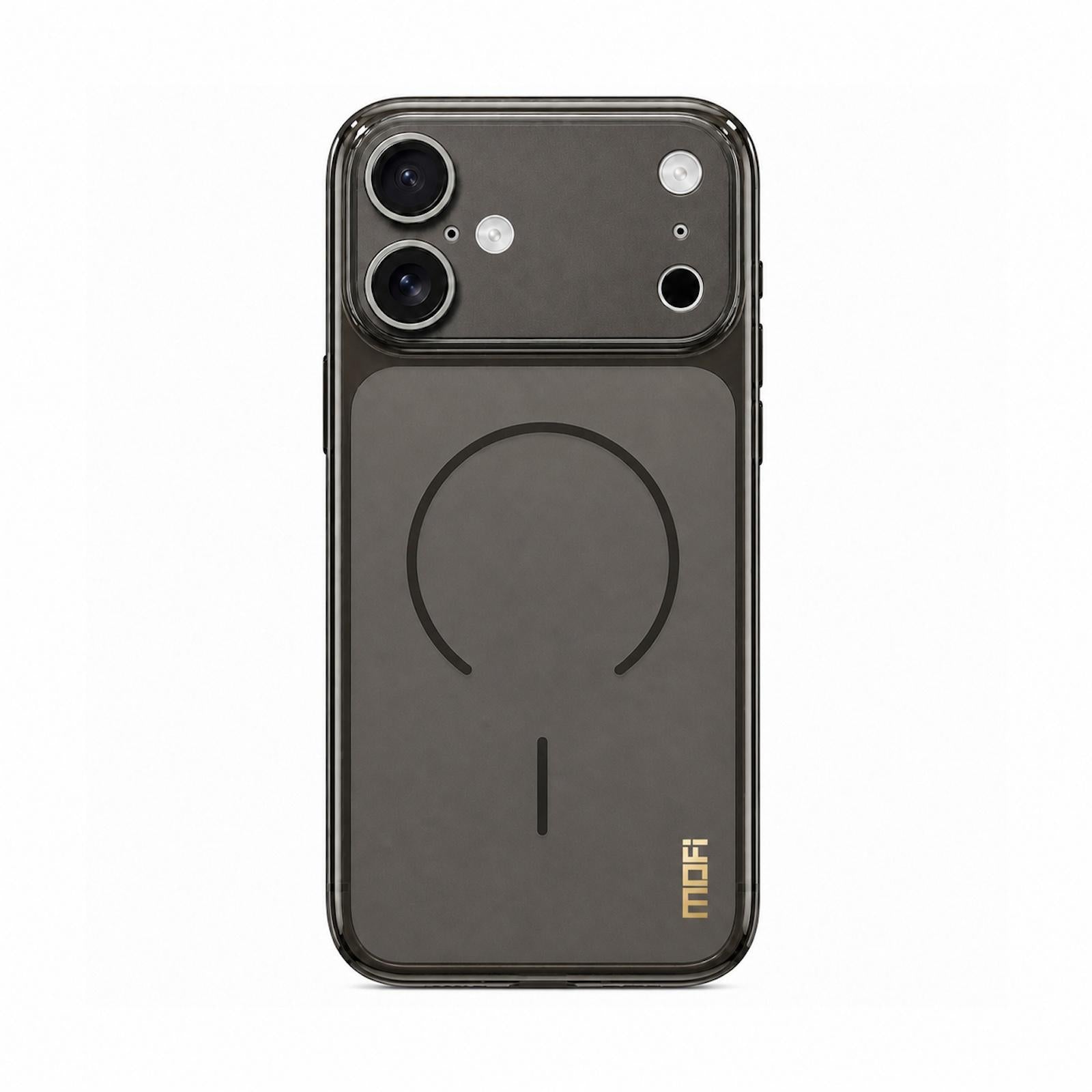 Compatible with iPhone 18 MOFI Minimal Series Frosted Semi-Transparen TPU Phone Case with Lens Film - Black