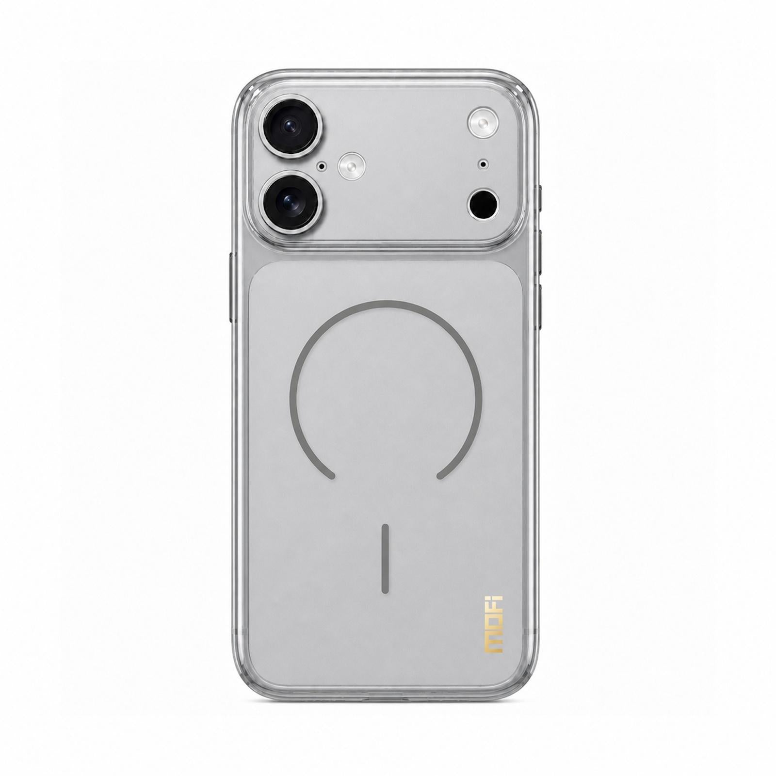 Compatible with iPhone 18 MOFI Minimal Series Frosted Semi-Transparen TPU Phone Case with Lens Film - Gray