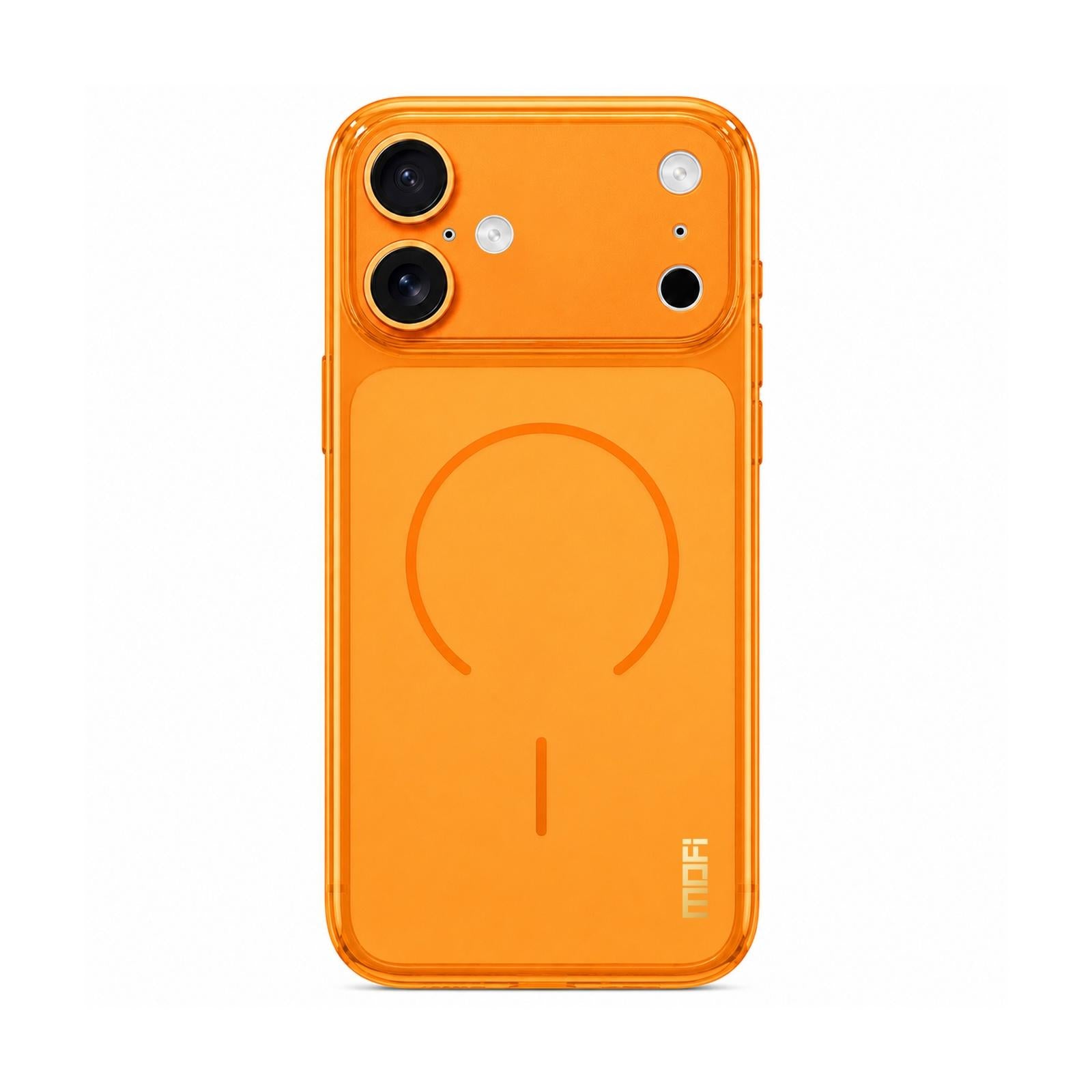 Compatible with iPhone 18 MOFI Minimal Series Frosted Semi-Transparen TPU Phone Case with Lens Film - Orange