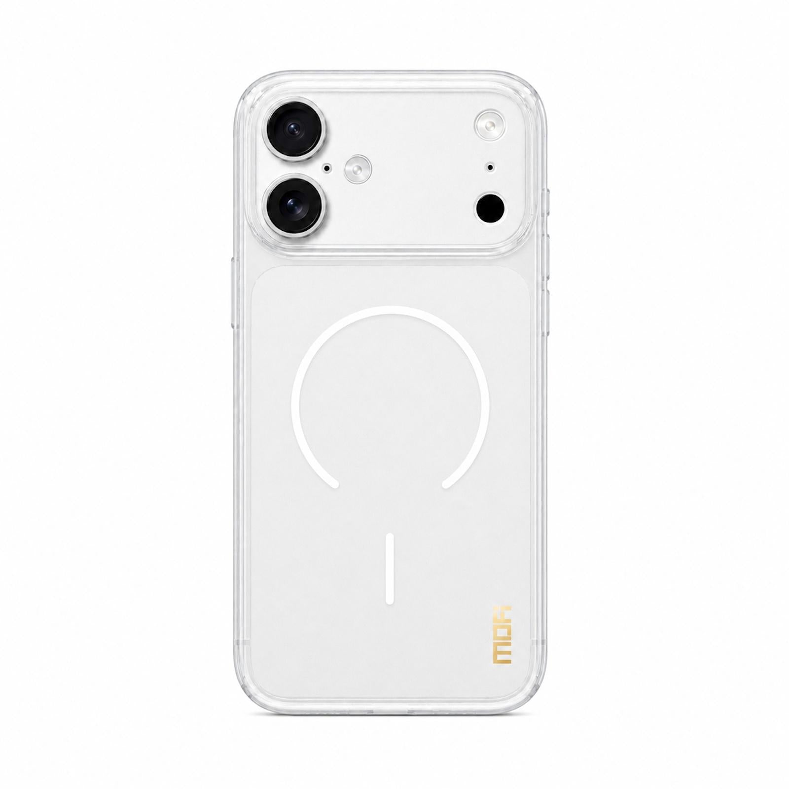 Compatible with iPhone 18 MOFI Minimal Series Frosted Semi-Transparen TPU Phone Case with Lens Film - white