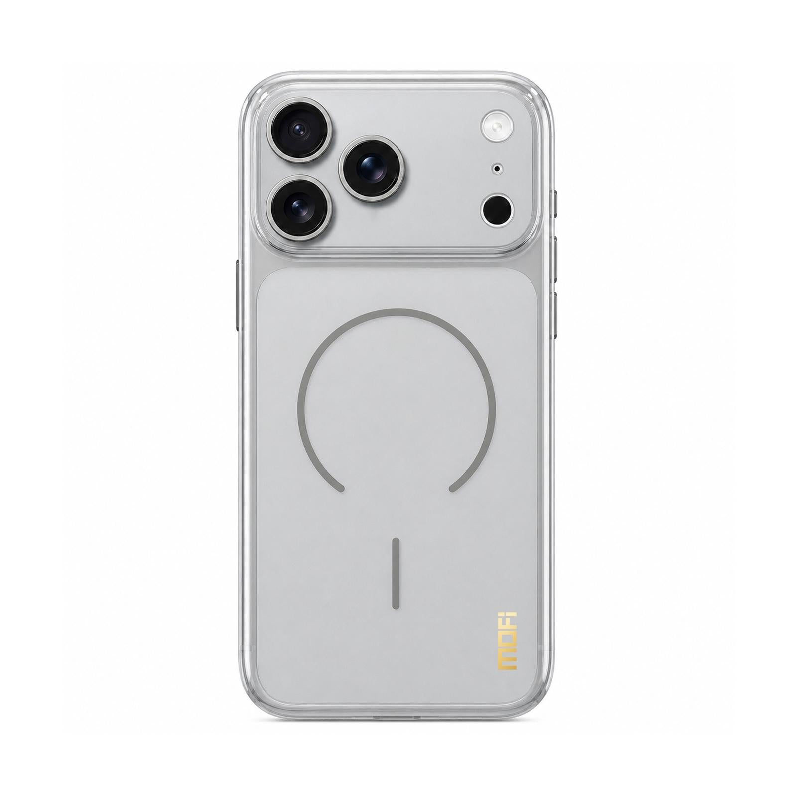 Compatible with iPhone 18 Pro MOFI Minimal Series Frosted Semi-Transparen TPU Phone Case with Lens Film - Gray