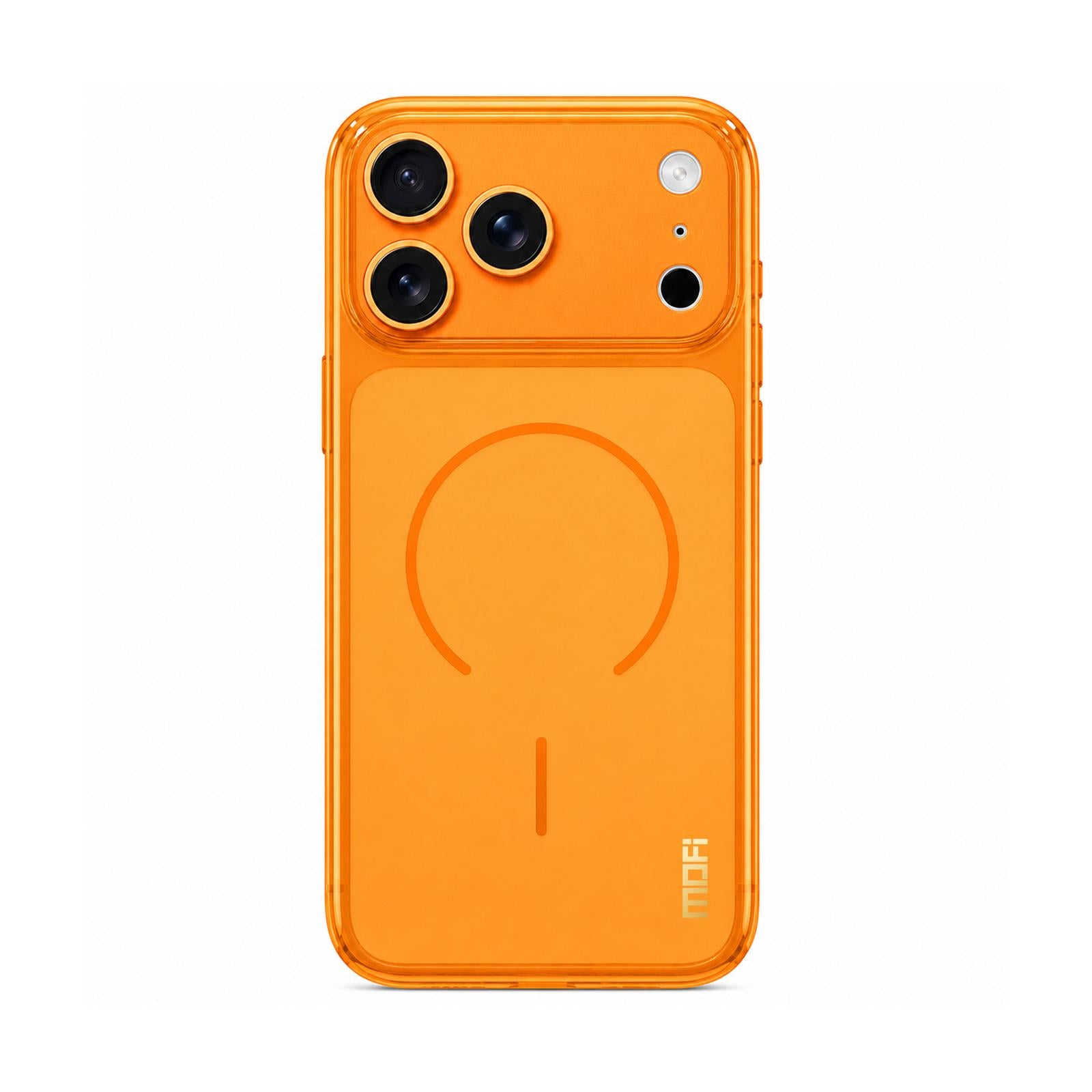 Compatible with iPhone 18 Pro MOFI Minimal Series Frosted Semi-Transparen TPU Phone Case with Lens Film - Orange