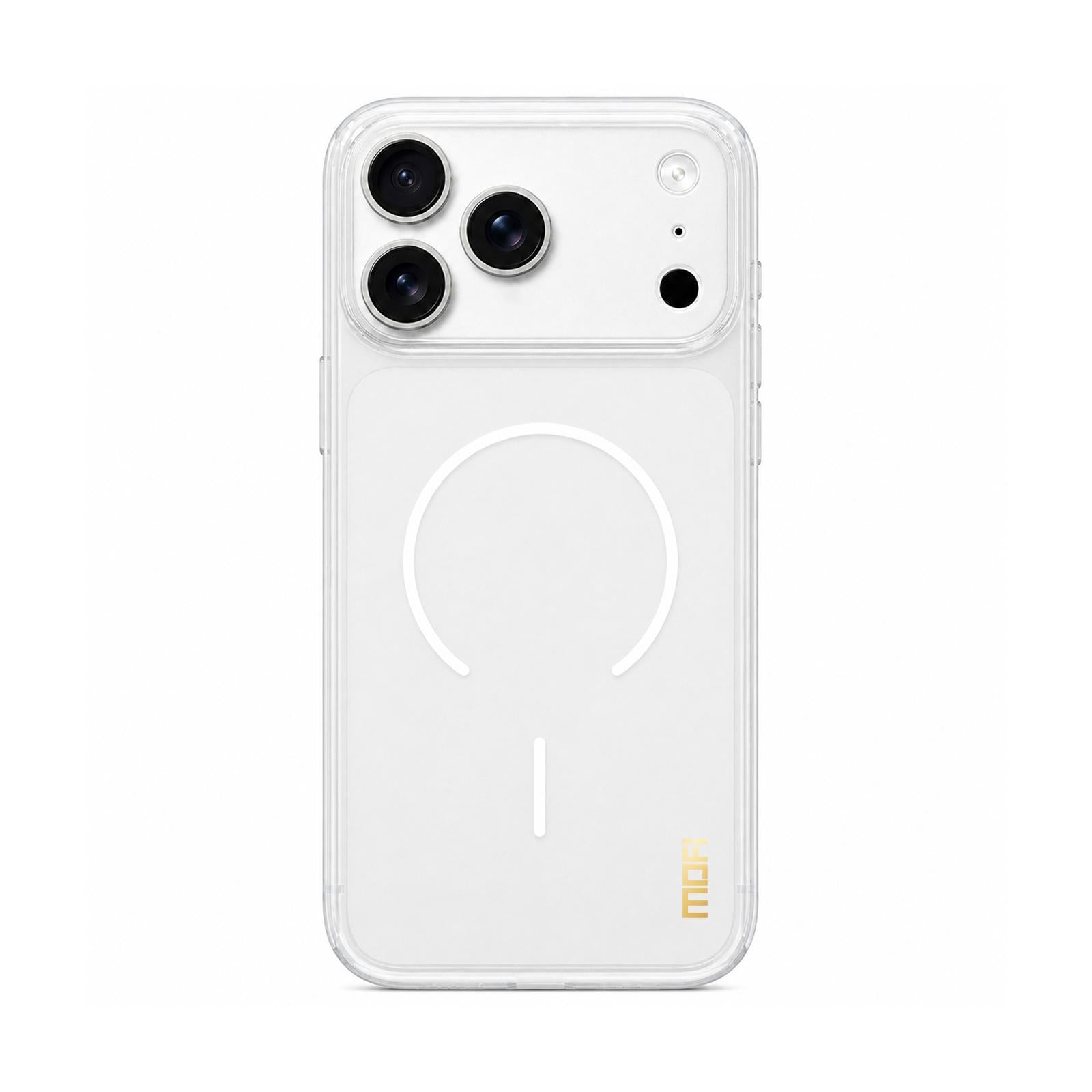 Compatible with iPhone 18 Pro MOFI Minimal Series Frosted Semi-Transparen TPU Phone Case with Lens Film - white
