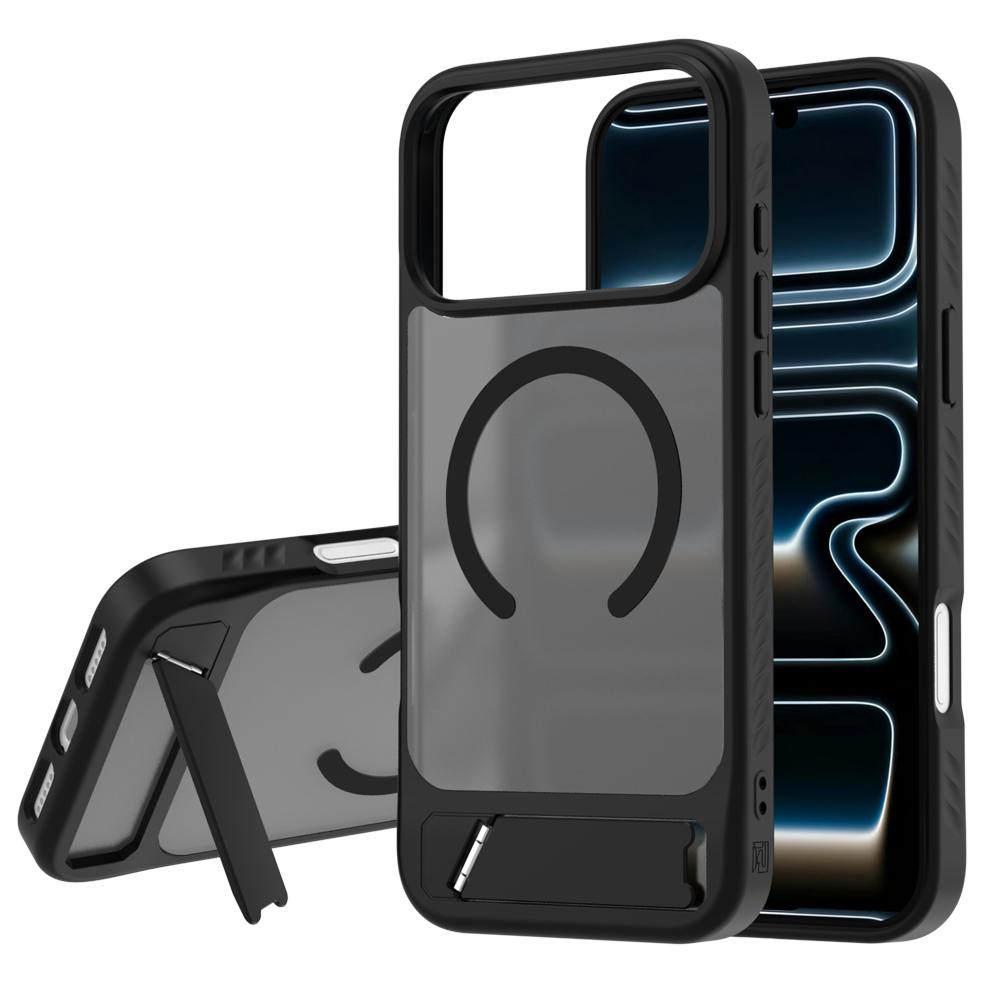 Compatible with iPhone 18 Pro & 17 Pro LeReach Le-Chic Series Invisible Holder Magnetic Phone Case - Black