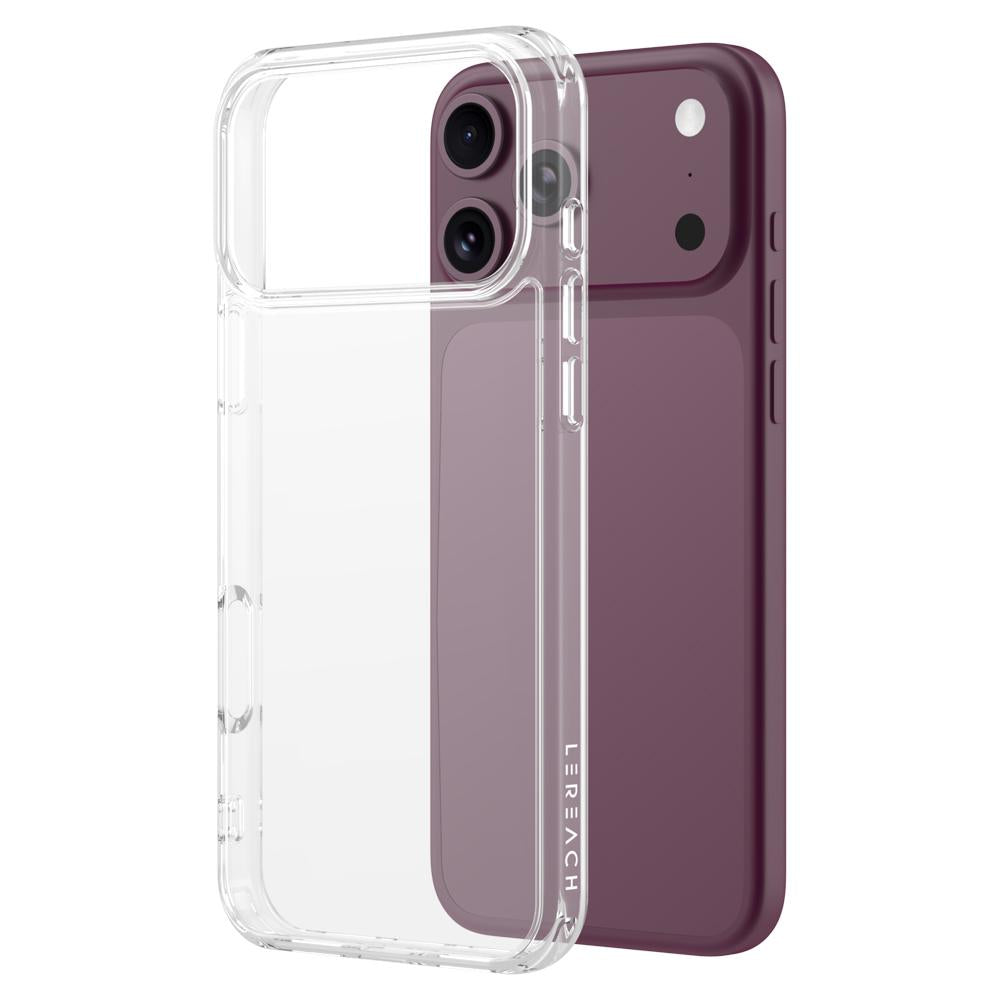 Compatible with iPhone 18 Pro LeReach TOC Clear Series Composite Armor TPU Acrylic Dual-Layer Shockproof Phone Case - Transparent