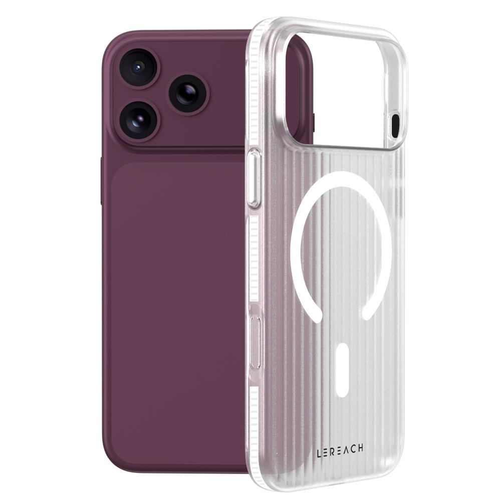 Compatible with iPhone 18 Pro LeReach TOC Icicle Series Ice Mist Double-Sided Non-Slip Magnetic Phone Case - White