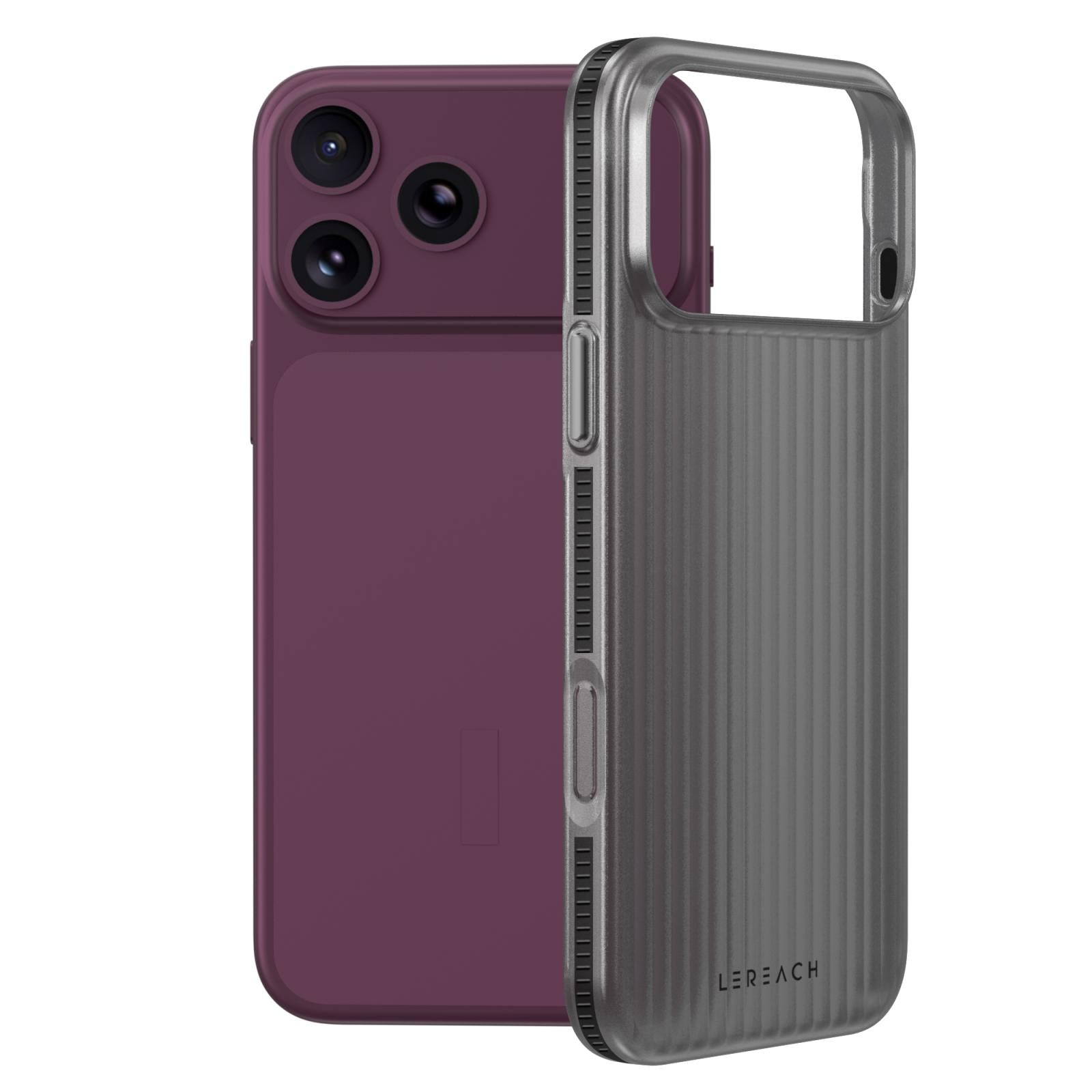 Compatible with iPhone 18 Pro LeReach TOC Icicle Series Ice Mist Double-Sided Non-Slip Phone Case - Black
