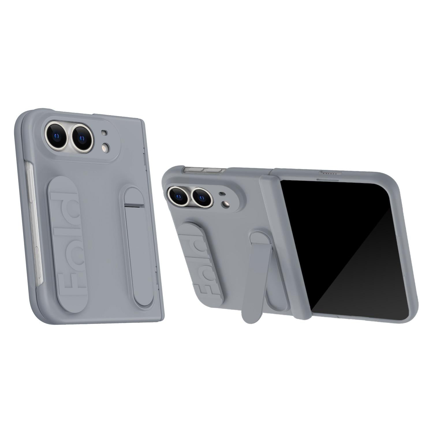 Compatible with iPhone Duo Bazher Shell Film Integrated Holder Shockproof Phone Case - Space Gray