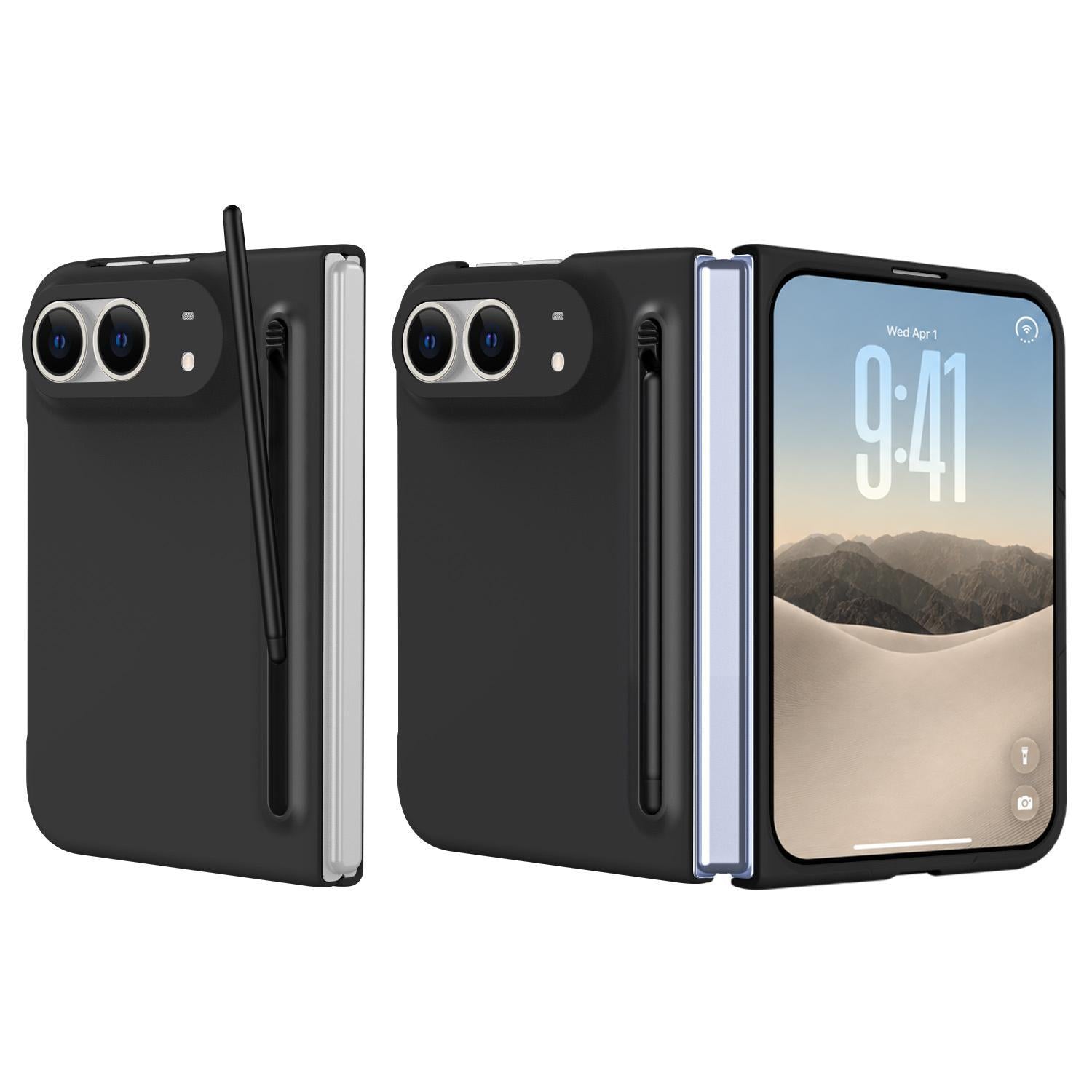 Compatible with iPhone Duo Skinfeel Shockproof Phone Case, No Pen - Black