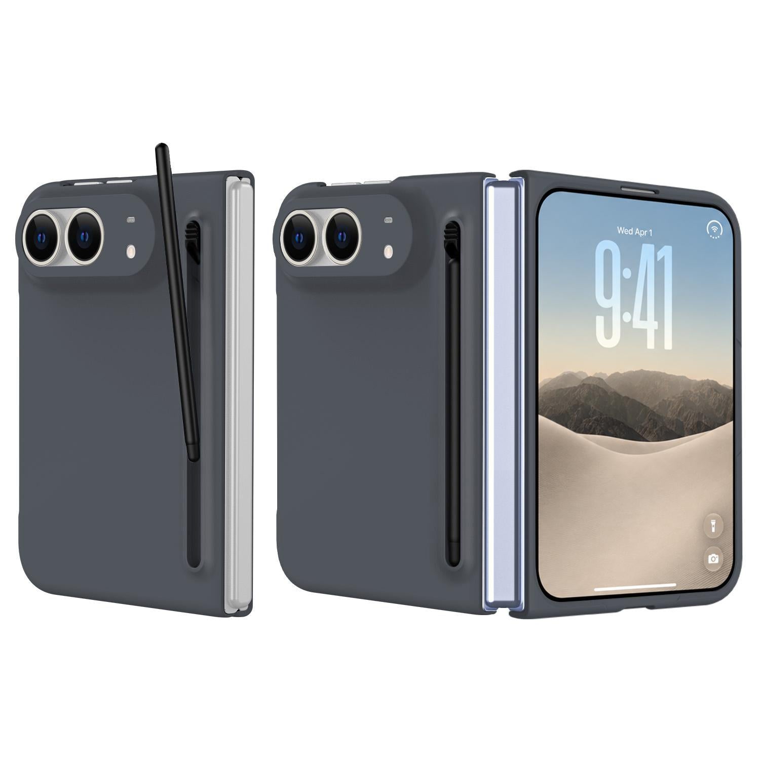 Compatible with iPhone Duo Skinfeel Shockproof Phone Case, No Pen - Gray
